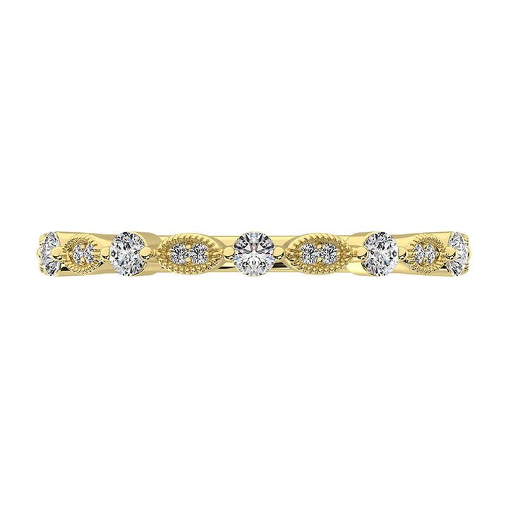 14K Yellow Gold 1/5 Ct.Tw. Diamond Stack Bands