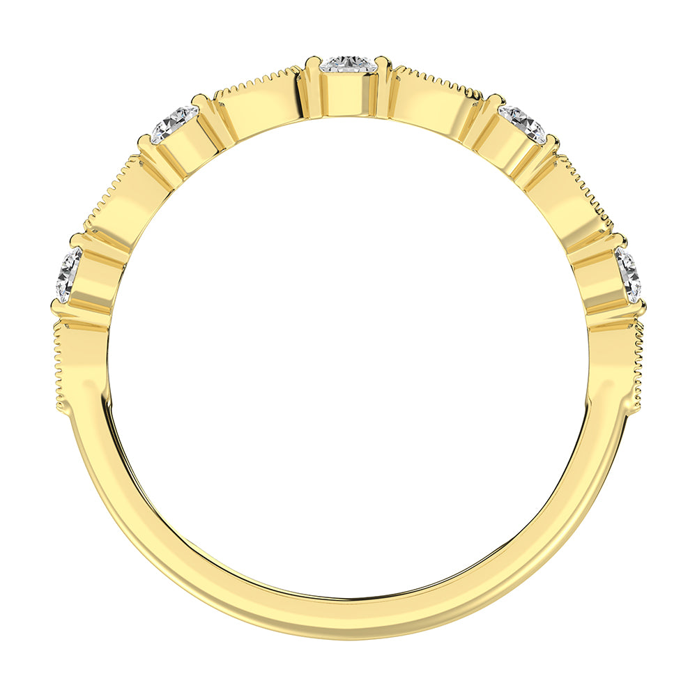 14K Yellow Gold 1/5 Ct.Tw. Diamond Stack Bands