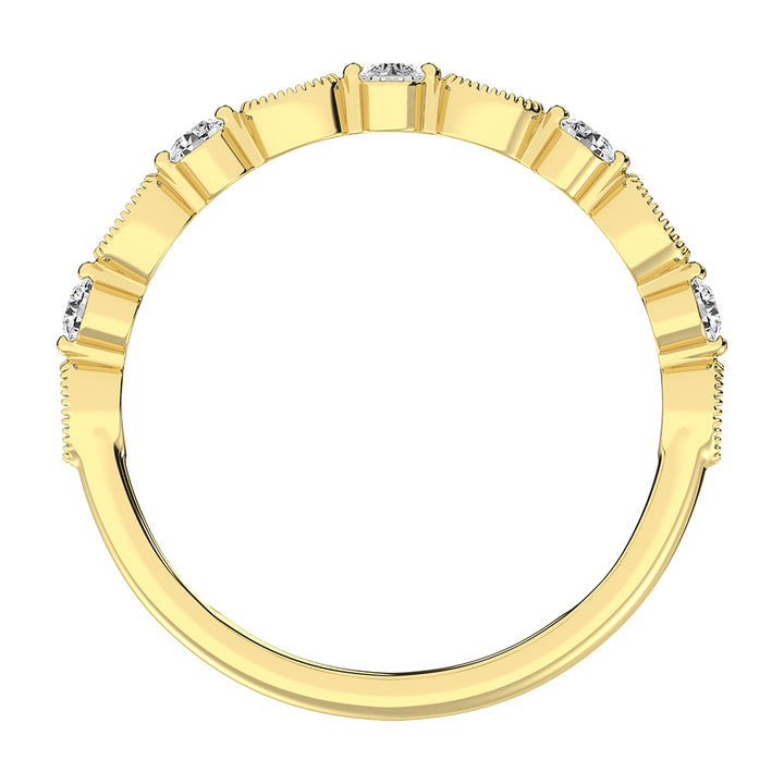 14K Yellow Gold 1/5 Ct.Tw. Diamond Stack Bands