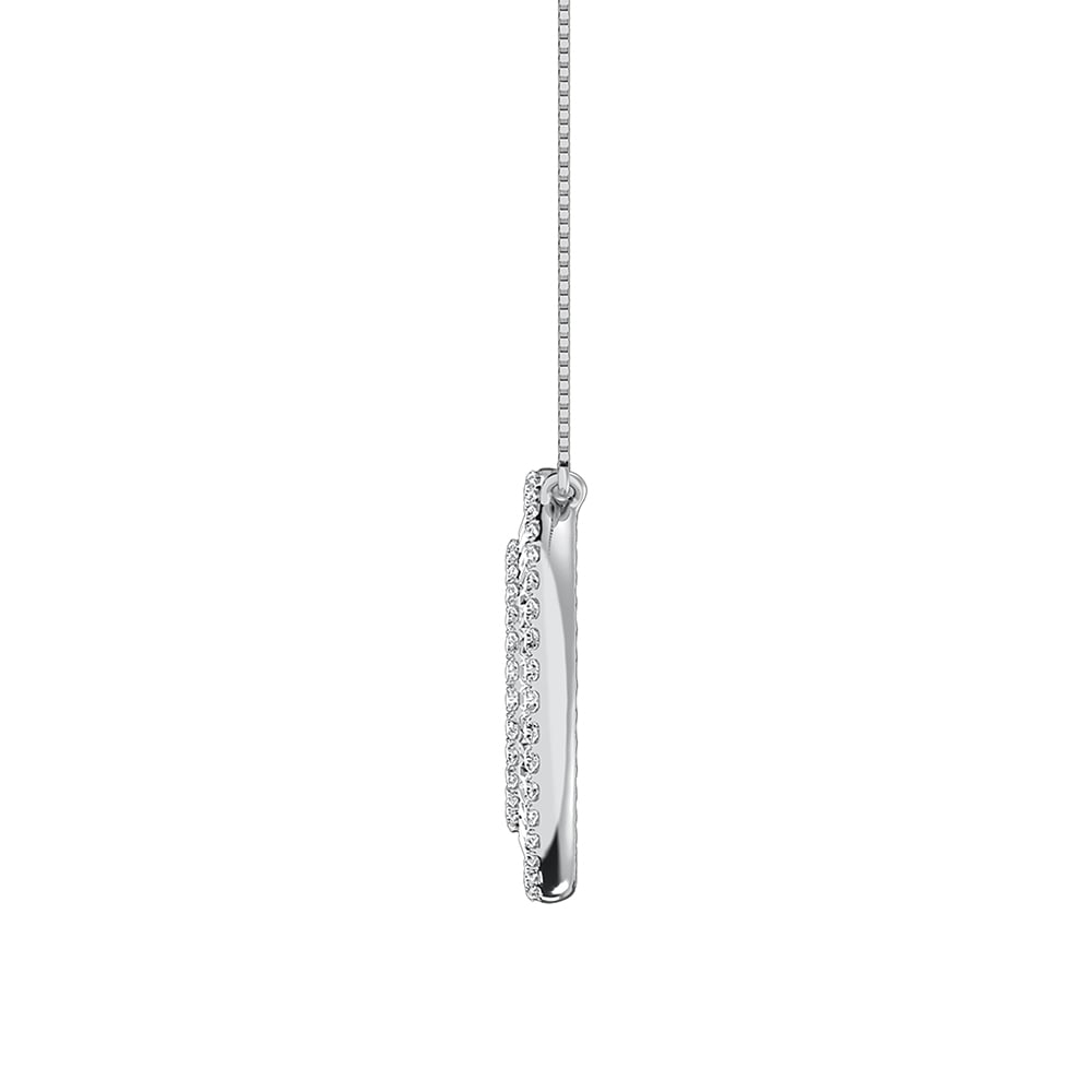 14K White Gold 1/2 Ct.Tw. Open Circel Fashion Necklace