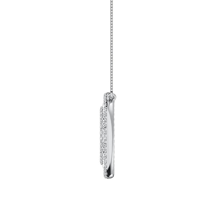 14K White Gold 1/2 Ct.Tw. Open Circel Fashion Necklace