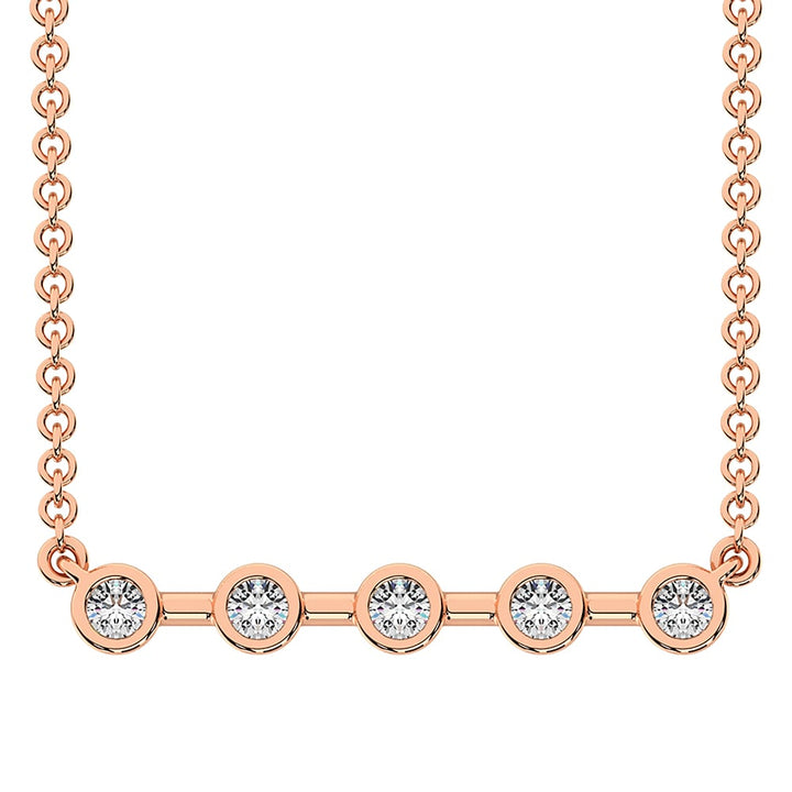 10K Rose Gold 1/5 Ct.Tw. Diamond Fashion Necklace