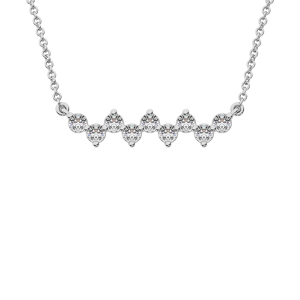 10K White Gold 1/4 Ct.Tw. Diamond Round Fashion Necklace