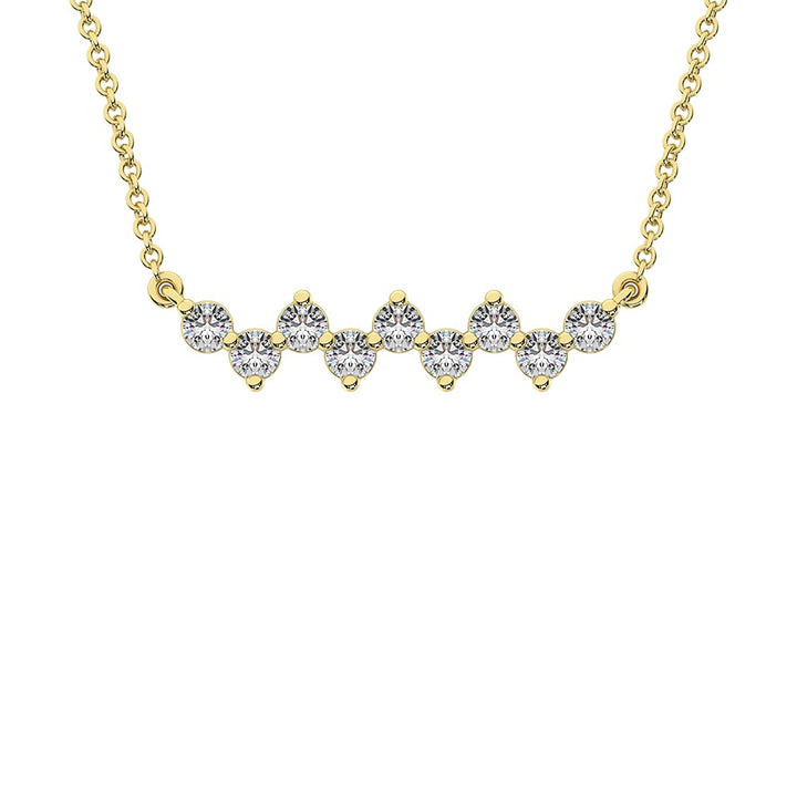 10K Yellow Gold 1/4 Ct.Tw. Diamond Round Fashion Necklace