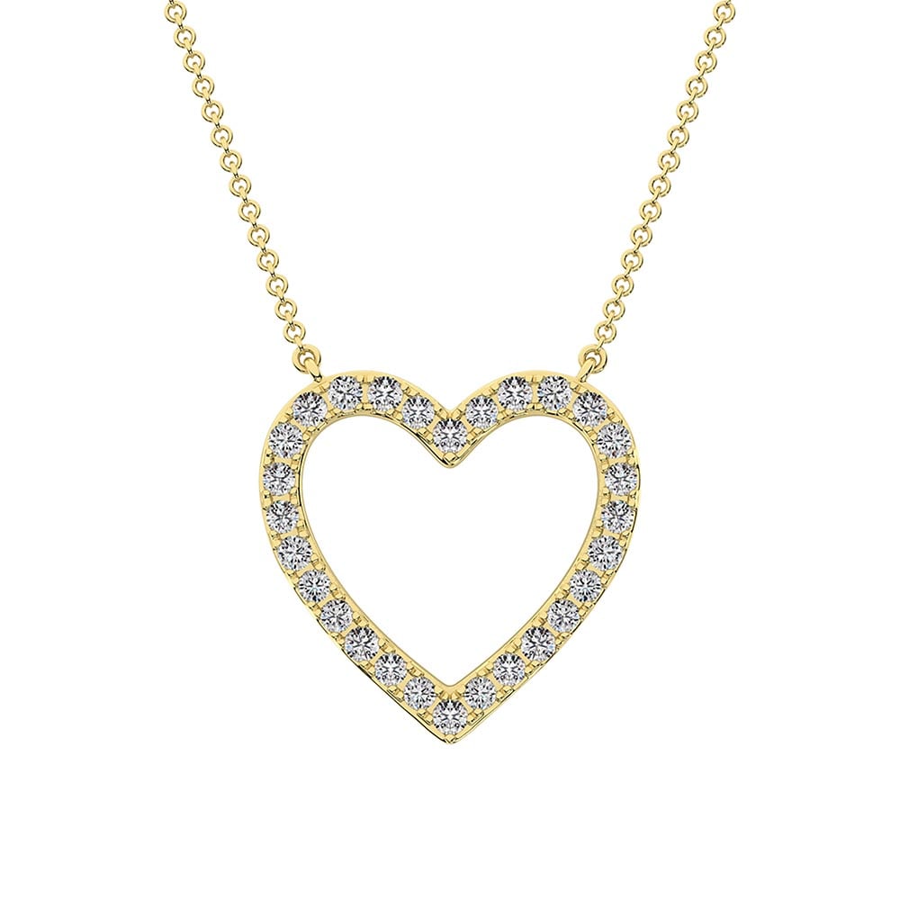 10K Yellow Gold Diamond 1 Ct.Tw. Heart Necklace