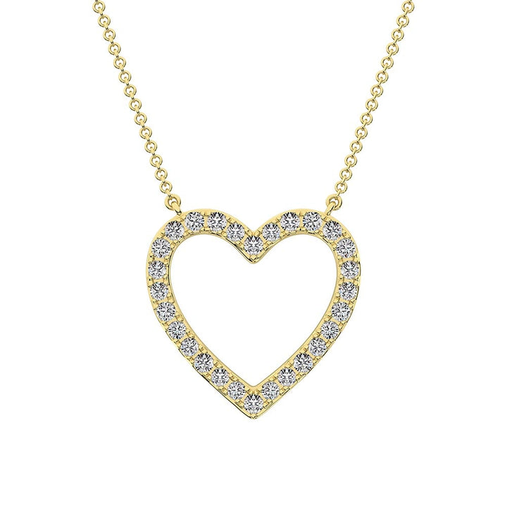 10K Yellow Gold Diamond 1 Ct.Tw. Heart Necklace