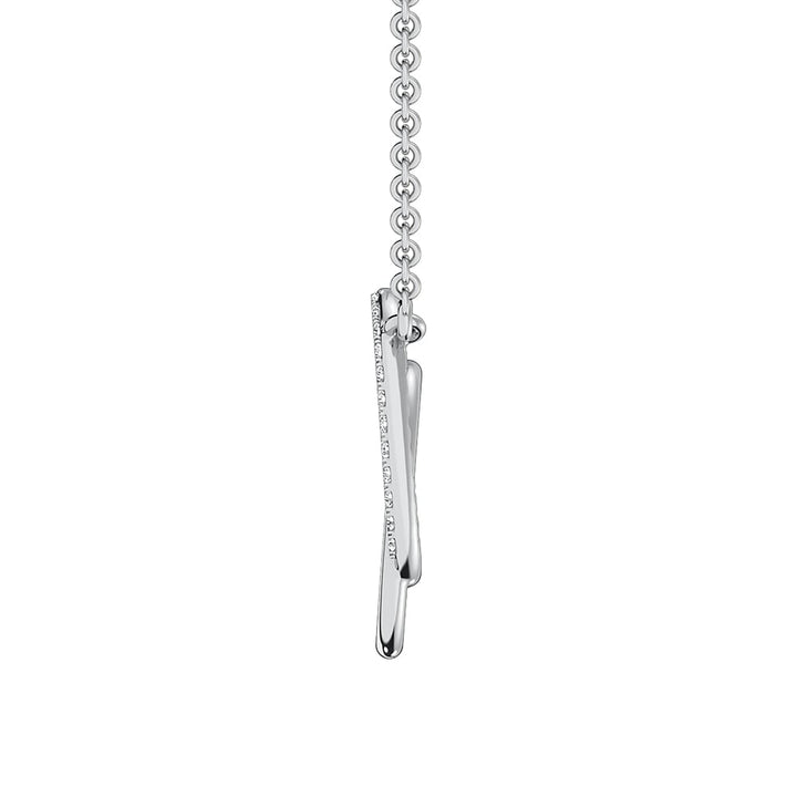 10K White Gold 1/10 Ct.Tw. Diamond Duel Oval Pendant