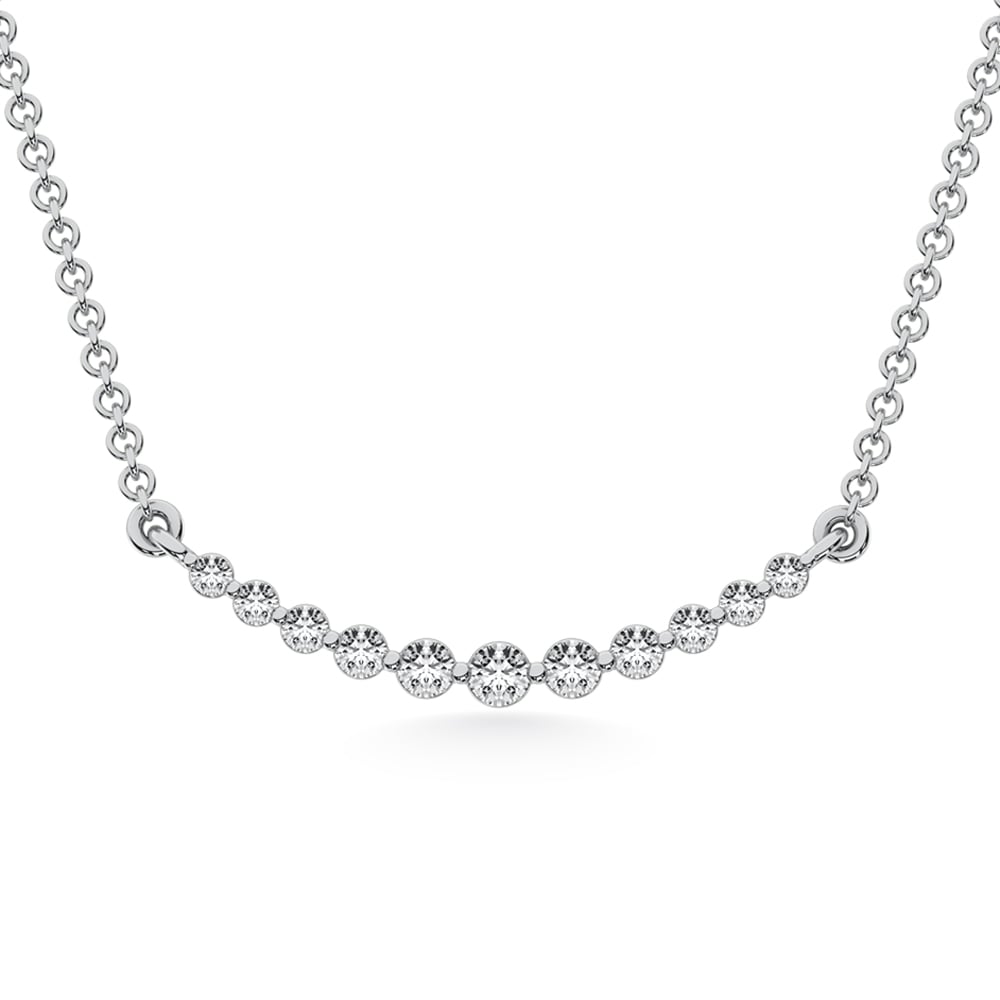 14K White Gold 1/4 Ct.Tw. Diamond Necklace
