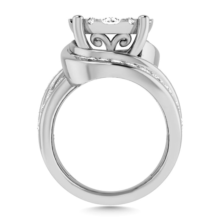 Diamond 4 Ct.Tw. Cluster Engagement Ring in 14K White Gold
