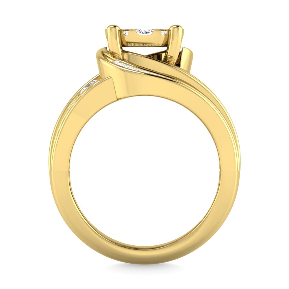 Diamond 2 Ct.Tw. Cluster Engagement Ring in 14K Yellow Gold