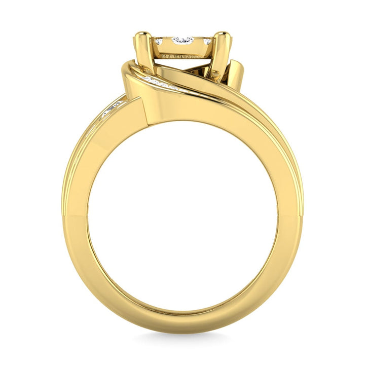 Diamond 2 Ct.Tw. Cluster Engagement Ring in 14K Yellow Gold