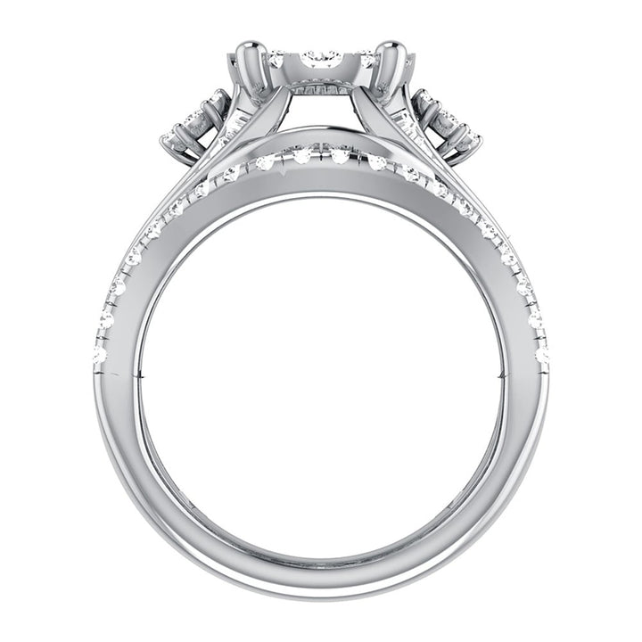 Diamond 2 Ct.Tw. Cluster Engagement Ring in 14K White Gold