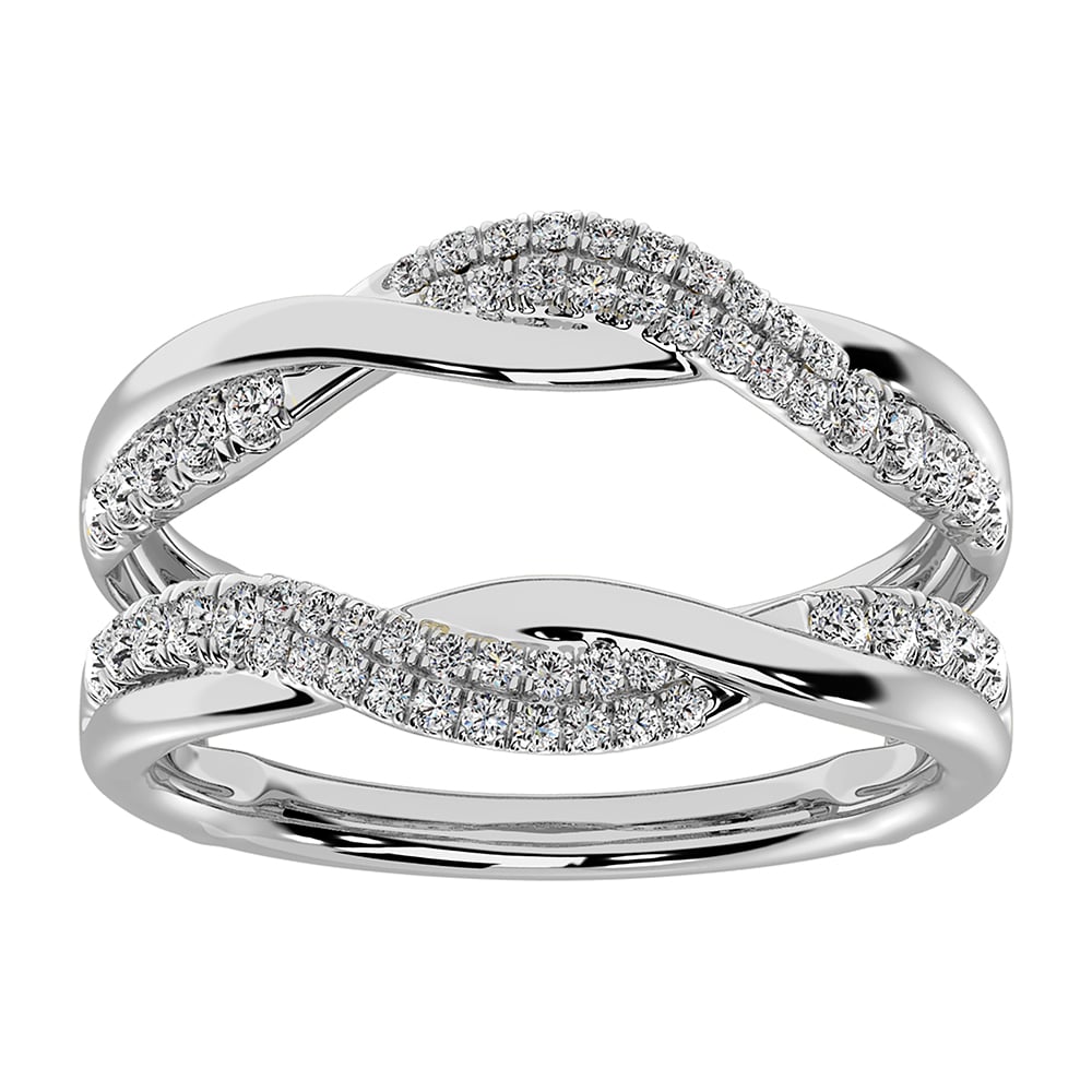 10K White Gold 1/2 Ct.Tw. Diamond Guard Ring