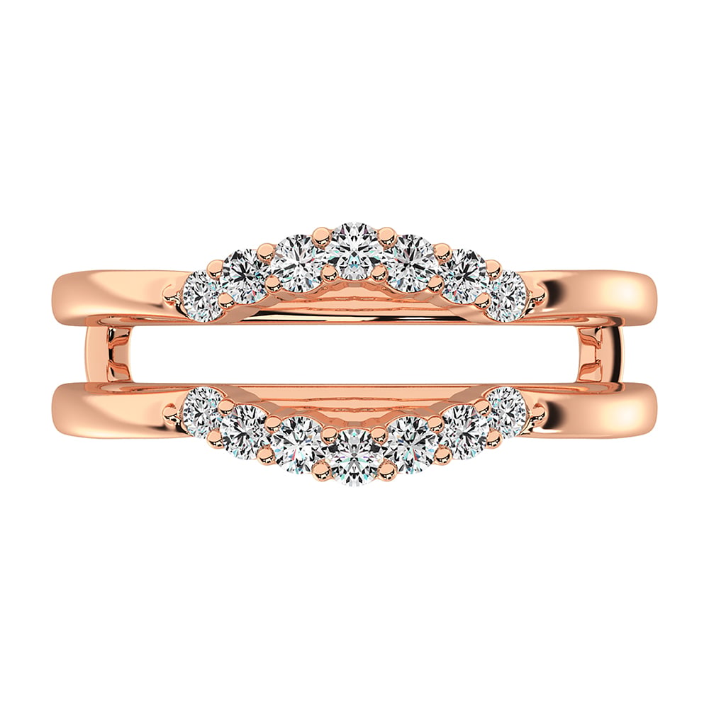 10K Rose Gold 1/3 Ct.Tw. Diamond Chevron Guard Ring