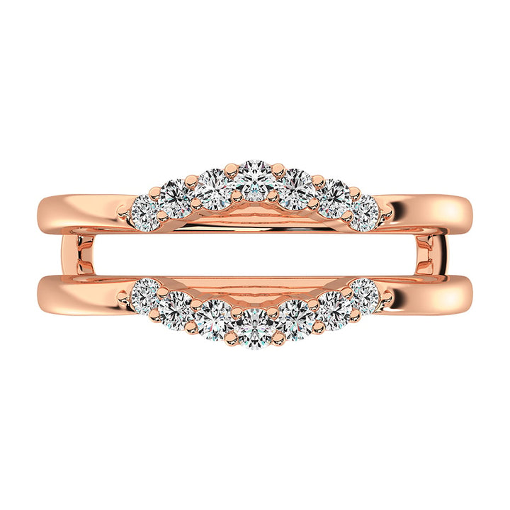 10K Rose Gold 1/3 Ct.Tw. Diamond Chevron Guard Ring