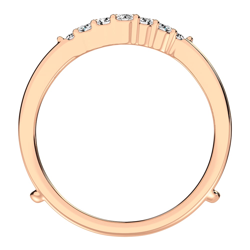 10K Rose Gold 1/3 Ct.Tw. Diamond Chevron Guard Ring