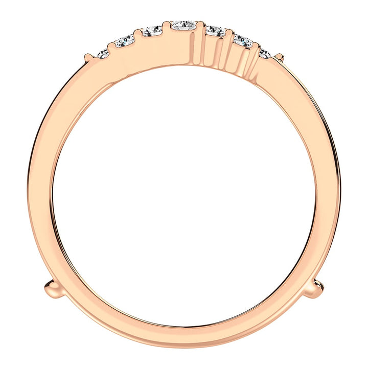 10K Rose Gold 1/3 Ct.Tw. Diamond Chevron Guard Ring