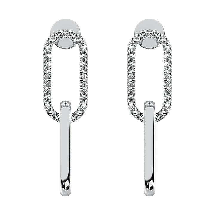 10K White Gold 1/6 Ct.Tw. Diamond Fashion Earrings