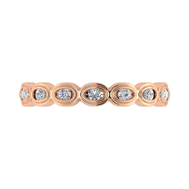 Diamond 1/6 Ct.Tw. Stack Band in 10K Rose Gold