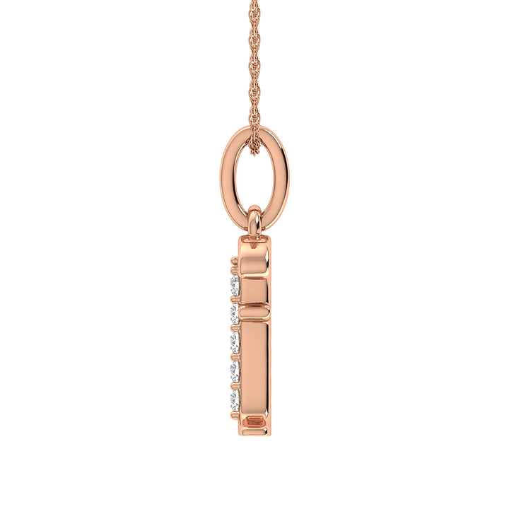 Diamond 1/20 Ct.Tw. Letter F Pendant in 10K Rose Gold