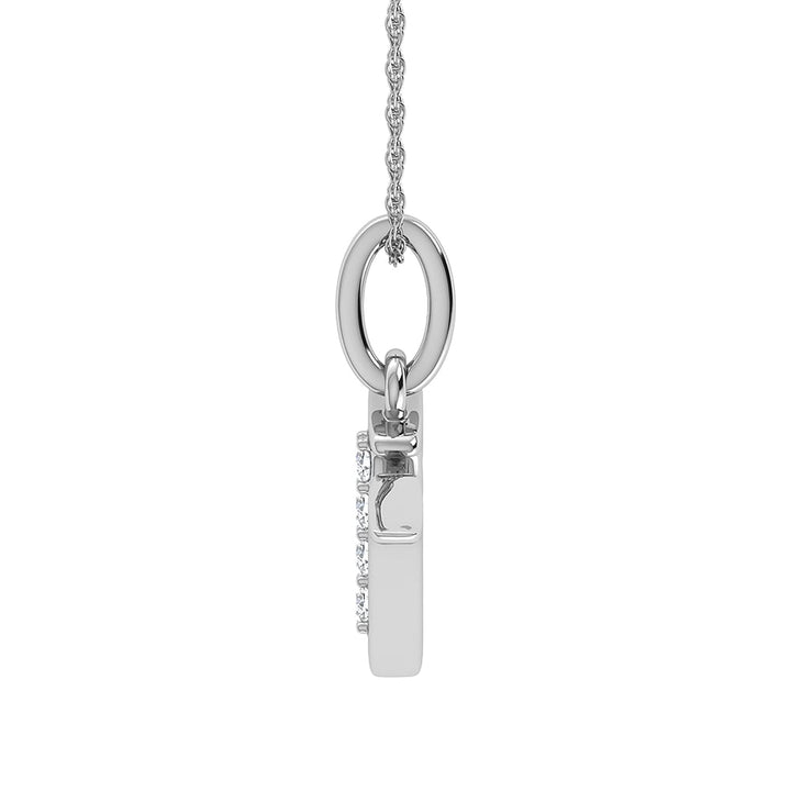 Diamond 1/20 Ct.Tw. Letter V Pendant in 10K White Gold