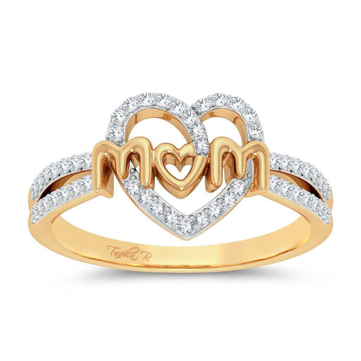 Chic 10k Yellow Gold Lab Diamond Womens Fashion Ring 0.2ct