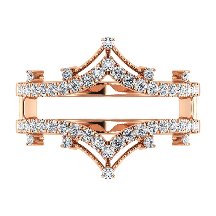 Diamond 1/3 Ct.Tw. Chevron Guard Ring in 14K Rose Gold