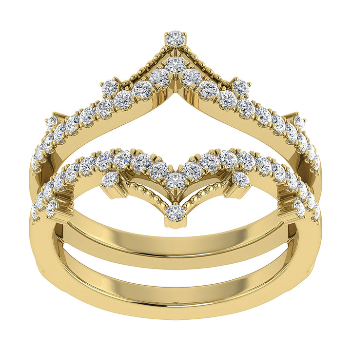 Diamond 1/3 Ct.Tw. Chevron Guard Ring in 14K Yellow Gold