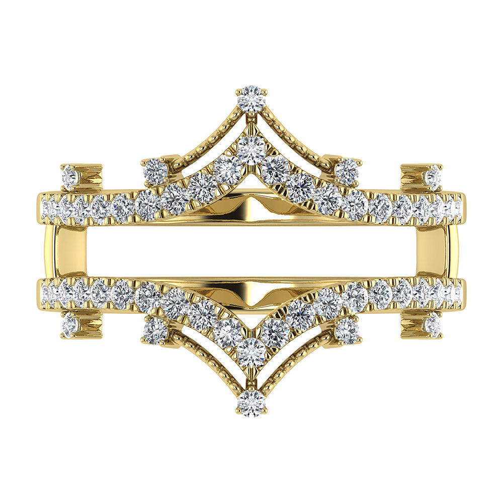Diamond 1/3 Ct.Tw. Chevron Guard Ring in 14K Yellow Gold
