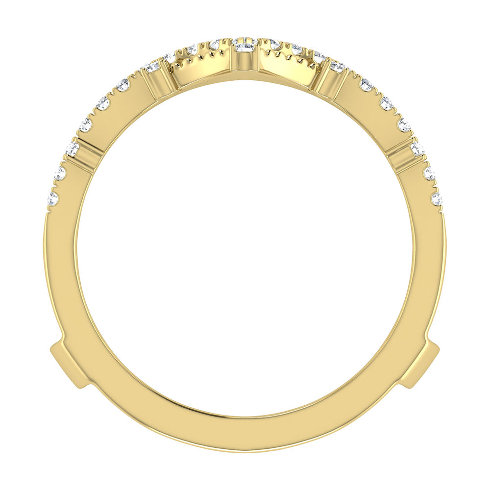 Diamond 1/3 Ct.Tw. Chevron Guard Ring in 14K Yellow Gold