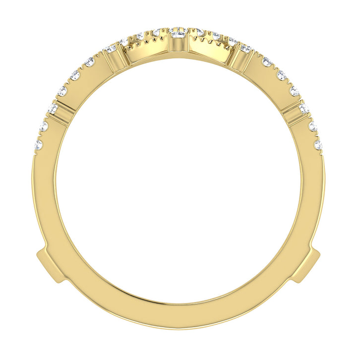 Diamond 1/3 Ct.Tw. Chevron Guard Ring in 14K Yellow Gold