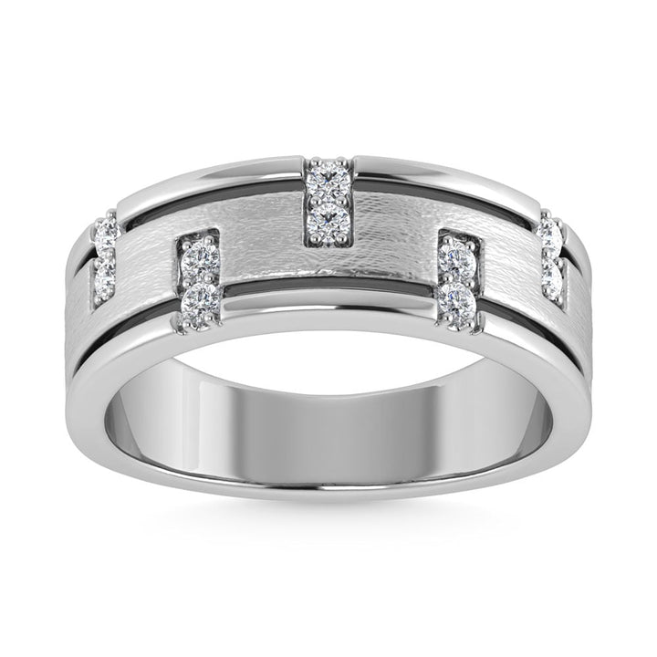 14K White Gold 1/3 Ct.Tw. Diamond Mens Band