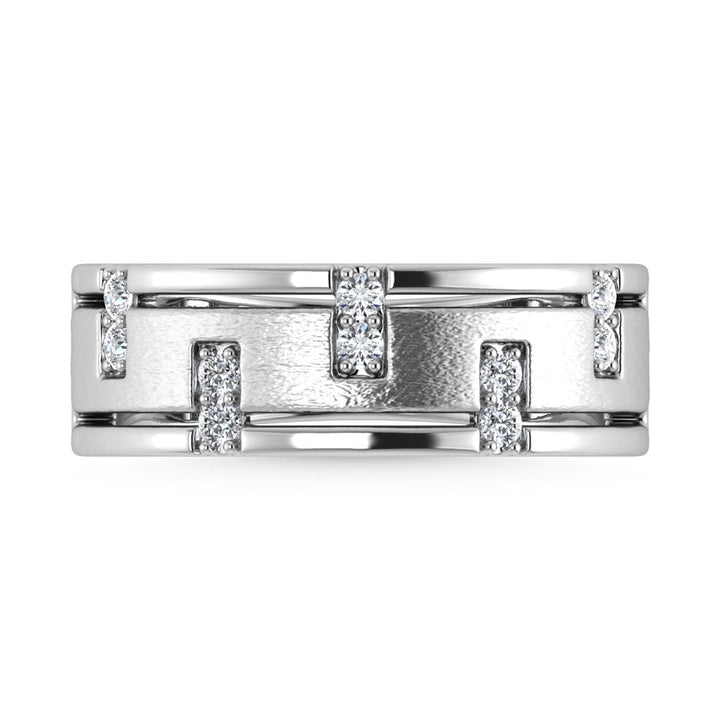 14K White Gold 1/3 Ct.Tw. Diamond Mens Band