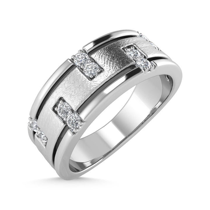 14K White Gold 1/3 Ct.Tw. Diamond Mens Band