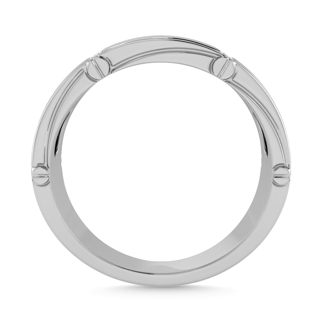 Diamond 1/10 Ct.Tw. Mens Band in 14K White Gold