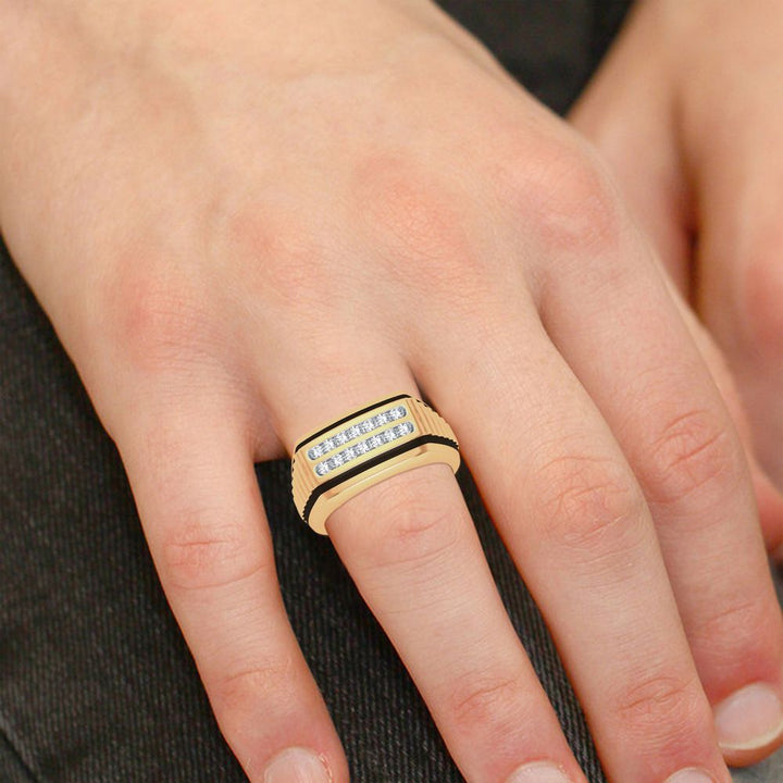10K 0.25ct Diamond Mens Ring