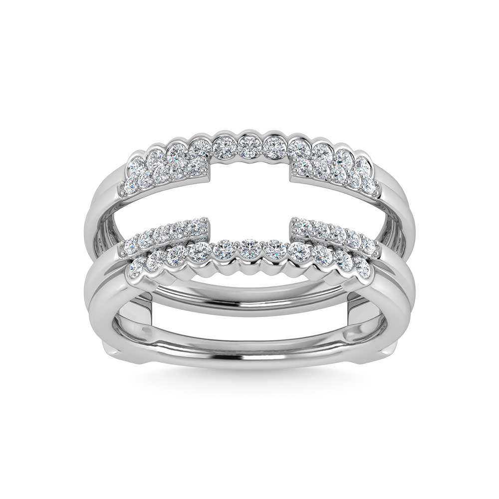 10K White Gold Diamond 1/3 Ct.Tw. Guard Ring