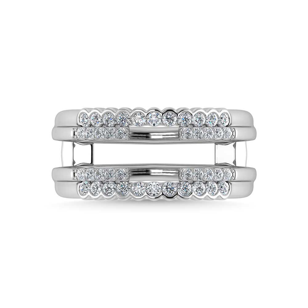 10K White Gold Diamond 1/3 Ct.Tw. Guard Ring
