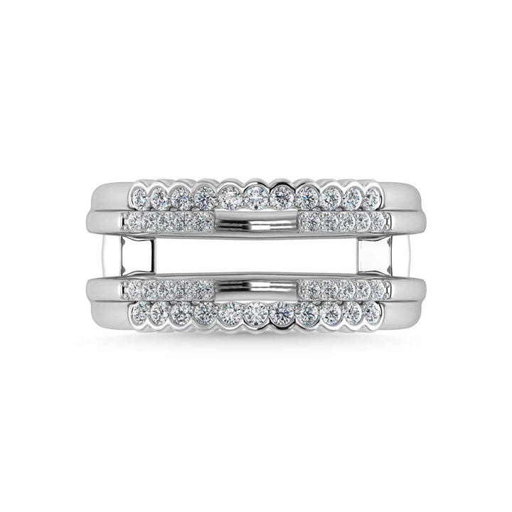 10K White Gold Diamond 1/3 Ct.Tw. Guard Ring