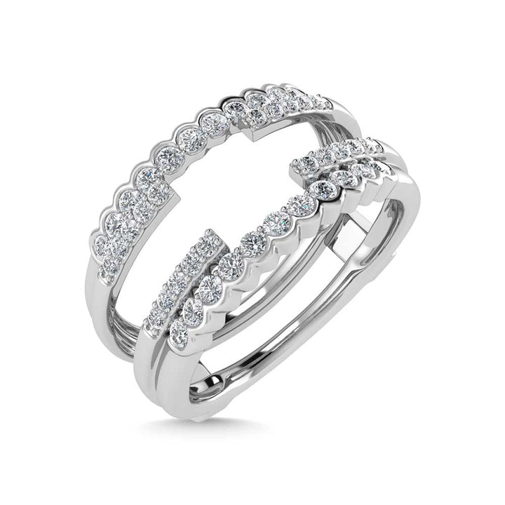 10K White Gold Diamond 1/3 Ct.Tw. Guard Ring