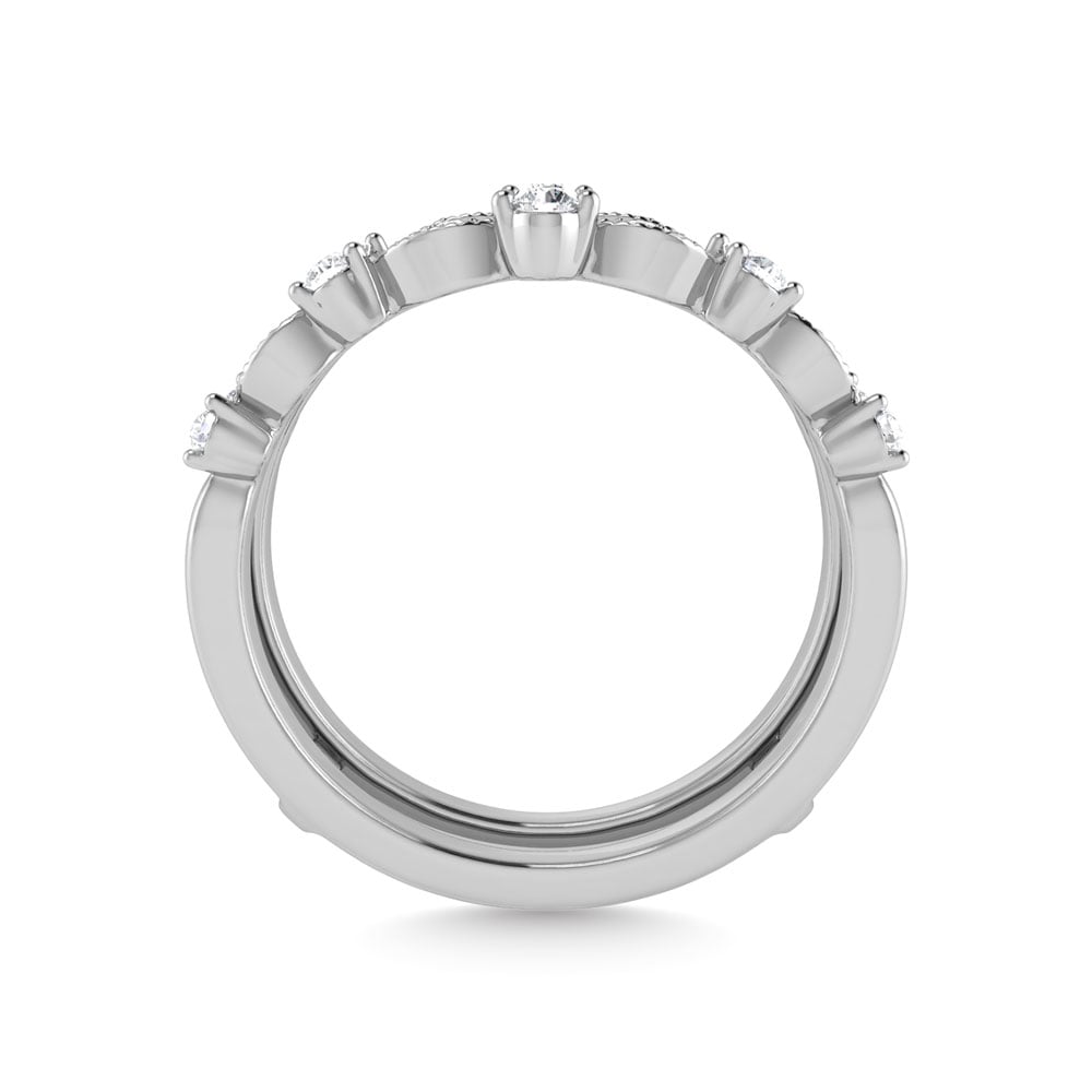 Diamond 1/5 Ct.Tw. Guard Ring in 10K White Gold