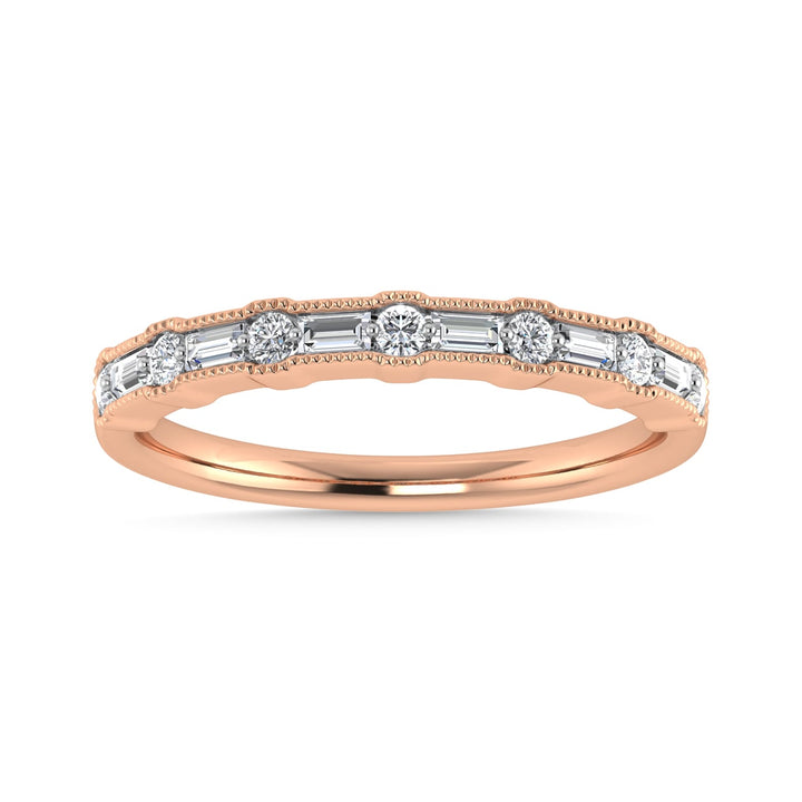 Diamond 1/4 Ct.Tw. Ladies Wedding Band in 14K Rose Gold