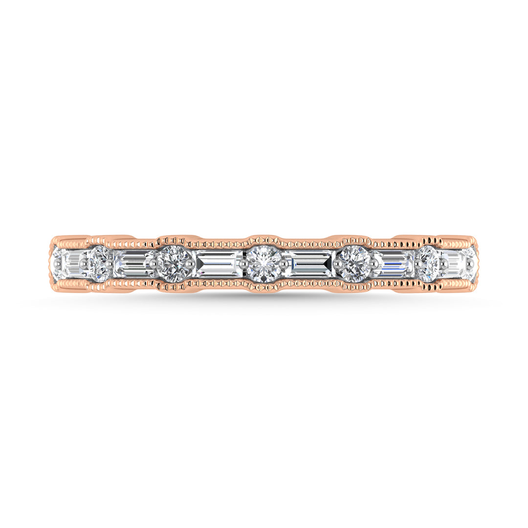 Diamond 1/4 Ct.Tw. Ladies Wedding Band in 14K Rose Gold