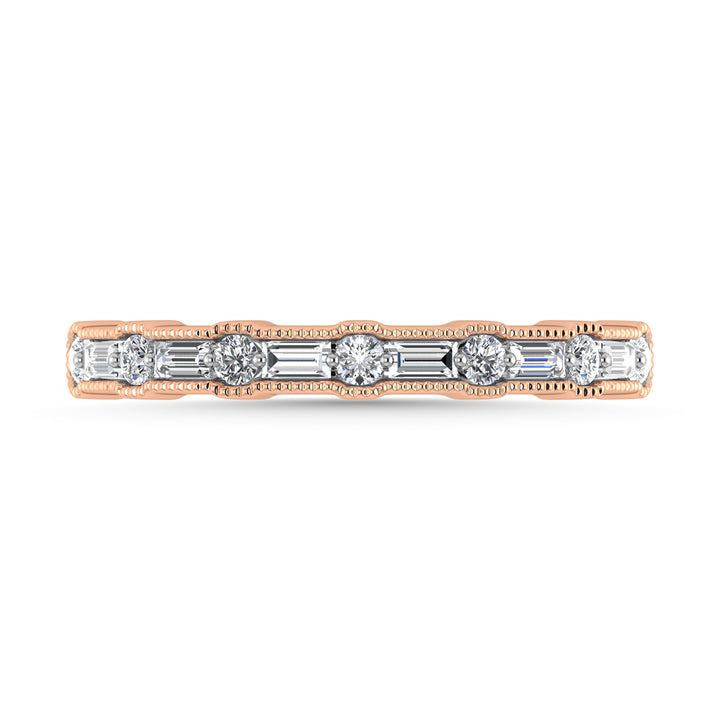Diamond 1/4 Ct.Tw. Ladies Wedding Band in 14K Rose Gold
