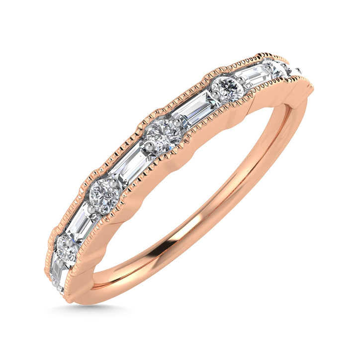 Diamond 1/4 Ct.Tw. Ladies Wedding Band in 14K Rose Gold