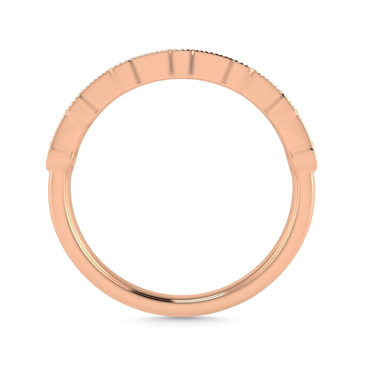 Diamond 1/4 Ct.Tw. Ladies Wedding Band in 14K Rose Gold