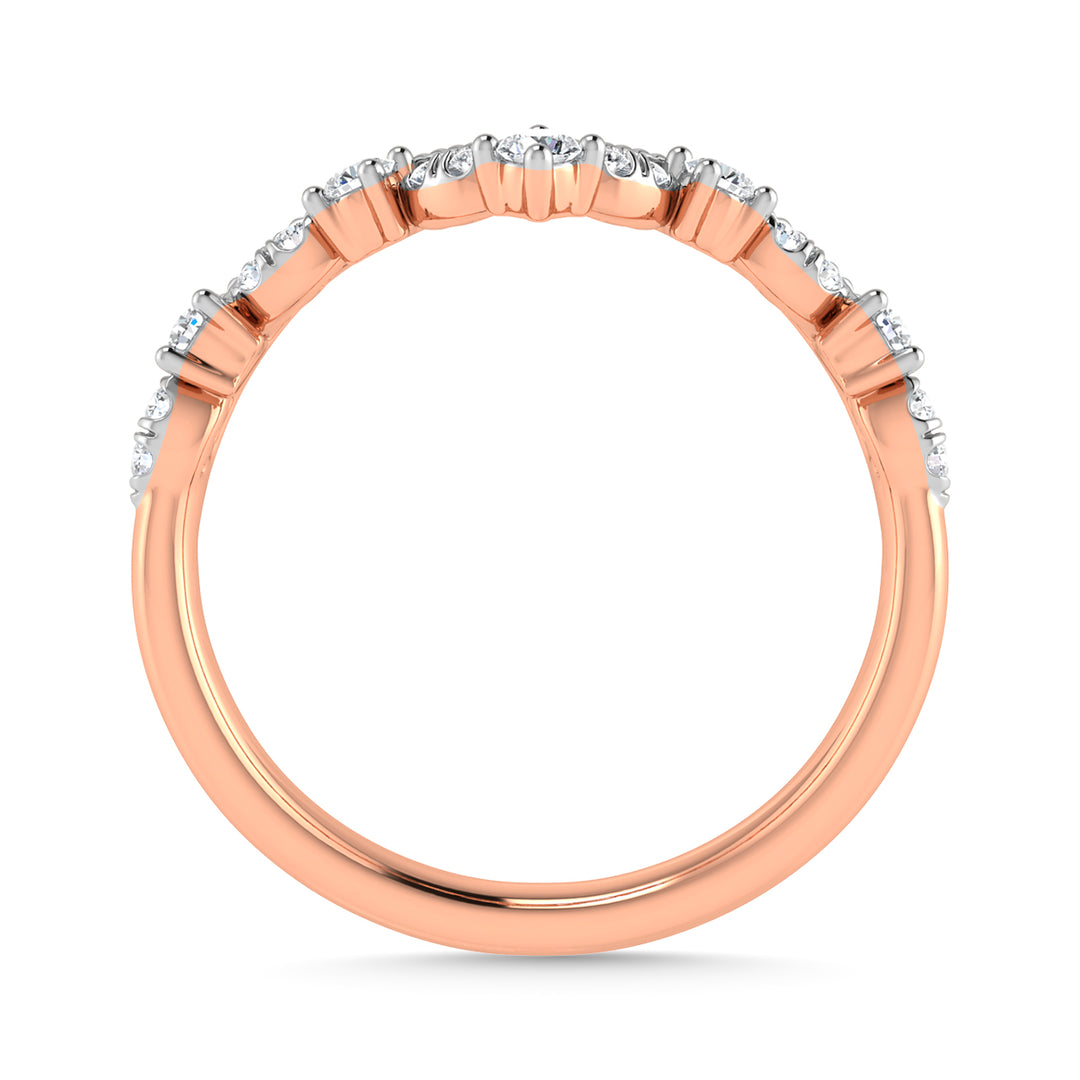 Diamond 1/5 Ct.Tw. Chevron Band in 10K Rose Gold