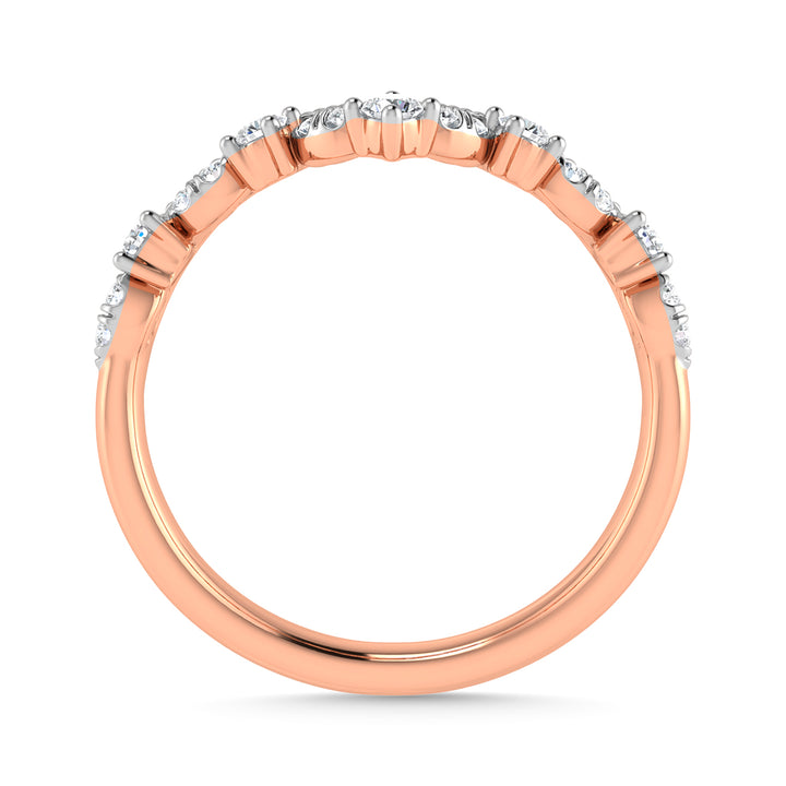 Diamond 1/5 Ct.Tw. Chevron Band in 10K Rose Gold