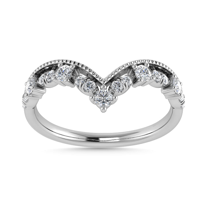 Diamond 1/5 Ct.Tw. Chevron Band in 10K White Gold