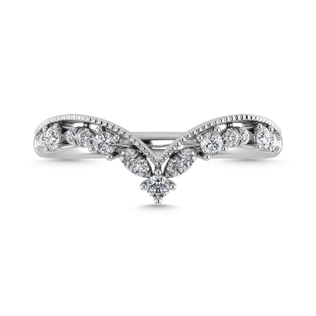 Diamond 1/5 Ct.Tw. Chevron Band in 10K White Gold